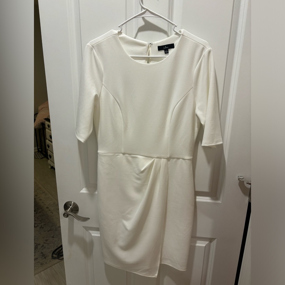 Lulus Westwood White Half Sleeve Dress